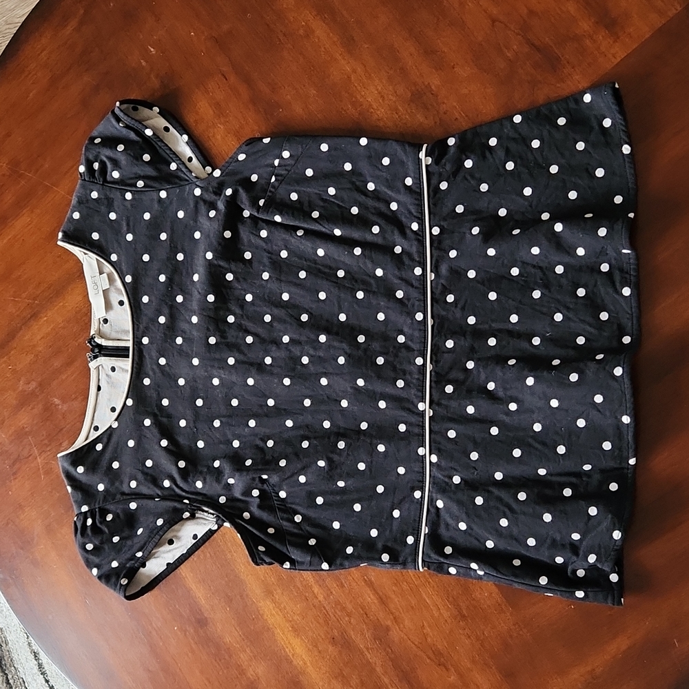 LOFT Polcadots Peplum Top - Women Size 4